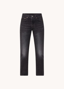 Levi's Dames High waist cropped tapered jeans met gekleurde wassing in de kleur Zwart