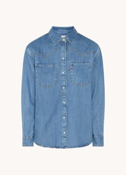 Levi's Dames Teodora blouse van chambray in de kleur Blauw