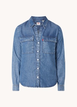 Levi's Dames Blouse van denim met borstzakken in de kleur Indigo