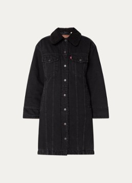 Levi's Dames Gewatteerde spijkerjas met steekzakken in de kleur Zwart