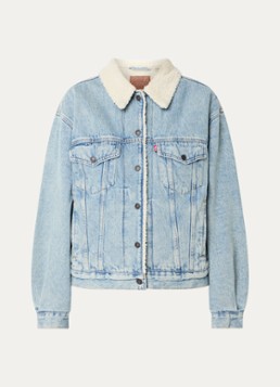 Levi's Dames Sherpa spijkerjas met teddy voering en steekzakken in de kleur Lichtblauw