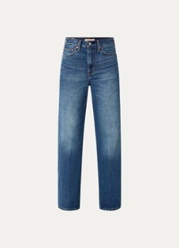 Levi's Dames Ribcage high waist wide leg jeans met steekzakken in de kleur Indigo