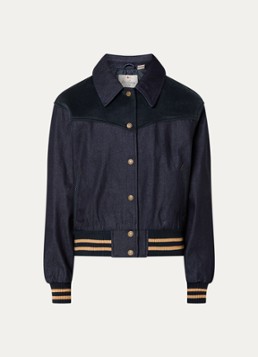 Levi's Dames Lennox baseball jack van denim met steekzakken in de kleur Indigo