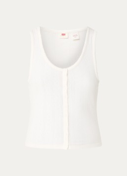 Levi's Dames Tanktop met ingebreid patroon in de kleur Gebroken wit