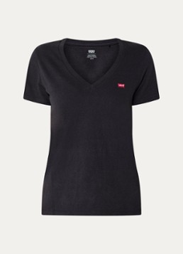 Levi's Dames T-shirt met logo in de kleur Zwart
