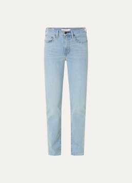 Levi's Dames 724 high waist straight leg jeans met lichte wassing in de kleur Indigo