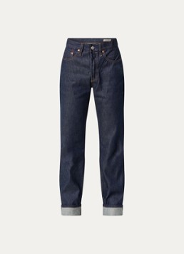 Levi's Dames 501 high waist straight leg jeans met donkere wassing in de kleur Indigo