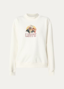 Levi's Dames Collins sweater met logoprint in de kleur Gebroken wit