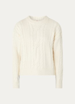 Levi's Dames Ines kabelgebreide trui in wolblend in de kleur Gebroken wit