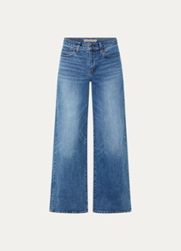 Levi's Dames 728 high waist wide leg jeans met medium wassing in de kleur Indigo