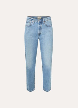 Levi's Dames 501 high waist slim fit jeans met lichte wassing in de kleur Indigo