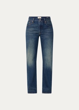 Levi's Dames 501 '90s mid waist straight leg jeans met medium wassing in de kleur Indigo