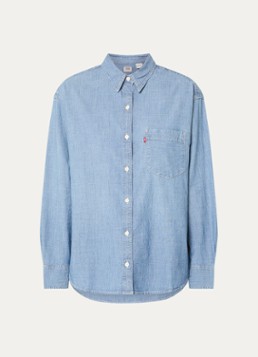 Levi's Dames Harlie Boyfriend blouse van chambray met borstzak in de kleur Indigo