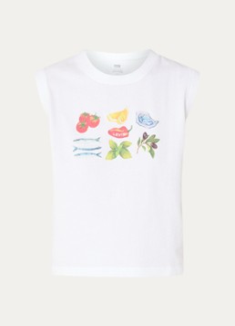 Levi's Dames Mouwloze top met logoprint in de kleur Wit