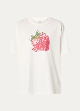 Levi's Dames Tabor T-shirt met print in de kleur Creme