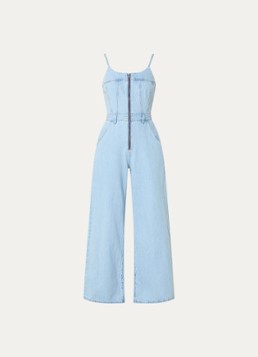 Levi's Dames Wide fit jumpsuit van denim met steekzakken in de kleur Lichtblauw