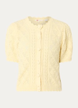 Levi's Dames Pauline fijngebreide top in wolblend met broderie in de kleur Geel
