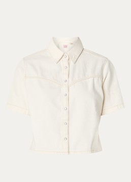Levi's Dames Logan blouse van denim in de kleur Gebroken wit