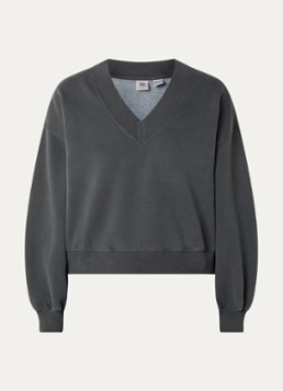 Levi's Dames Vintage cropped sweater met V-hals in de kleur Antraciet