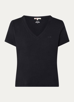 Levi's Dames T-shirt met logoborduring in de kleur Zwart