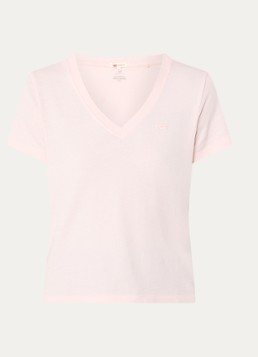 Levi's Dames T-shirt met V-hals in de kleur Lichtroze