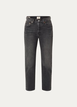 Levi's Dames 501 high waist cropped tapered fit jeans met gekleurde wassing in de kleur Zwart