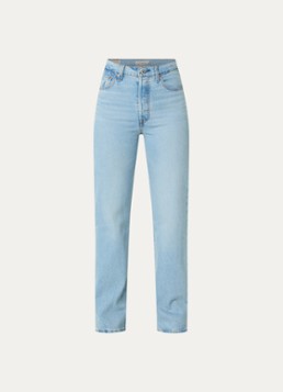 Levi's Dames Ribcage high waist slim fit jeans met lichte wassing in de kleur Indigo