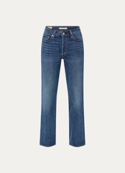 Levi's Dames Ribcage high waist straight leg jeans met medium wassing in de kleur Indigo