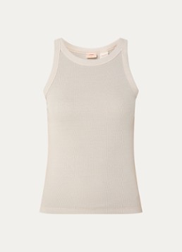 Levi's Dames Ribgebreide tanktop met stretch in de kleur Donkerbeige