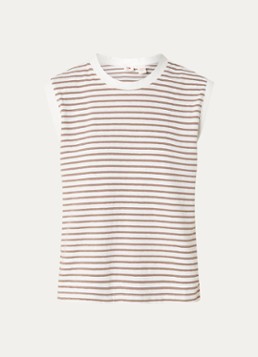 Levi's Dames Mouwloze top met streepprint in de kleur Donkerbeige