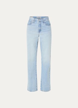 Levi's Dames Easy Dad high waist straight leg jeans met lichte wassing in de kleur Indigo