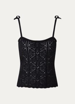 Levi's Dames Abbey grofgebreide top van crochet met gestrikt detail in de kleur Zwart