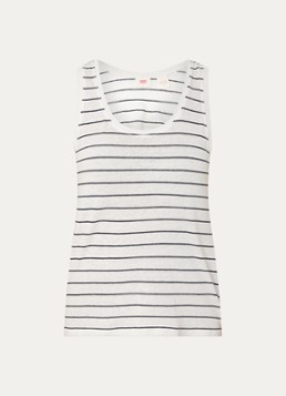 Levi's Dames Lori tanktop in linnenblend met streepprint in de kleur Wit