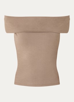 Levi's Dames Off shoulder top in de kleur Donkerbeige