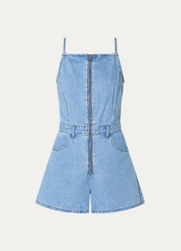Levi's Dames Straight fit playsuit met steekzakken in de kleur Indigo