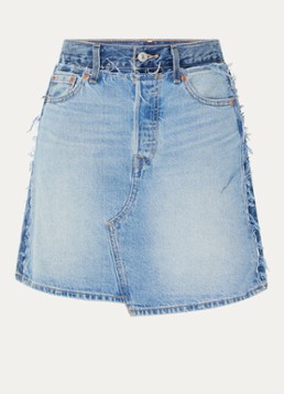 Levi's Dames Mini spijkerrok met destroyed afwerking in de kleur Indigo