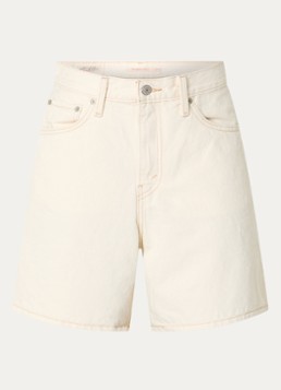 Levi's Dames High waist loose fit korte broek van denim met gekleurde wassing in de kleur Creme