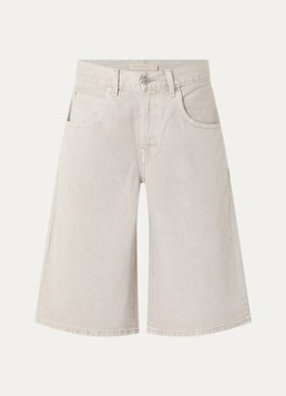 Levi's Dames High waist wide fit korte broek van denim met gekleurde wassing in de kleur Lichtgrijs