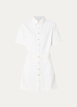 Levi's Dames Logan mini denim jurk met steekzakken in de kleur Wit