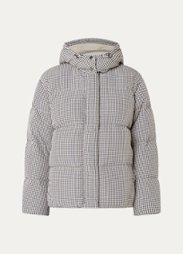 Levi's Dames Tate puffer jack met ruitdessin en donsvulling in de kleur Gebroken wit