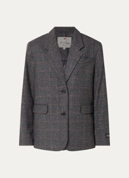 Levi's Dames Luna blazer in wolblend met ruitdessin in de kleur Donkergrijs