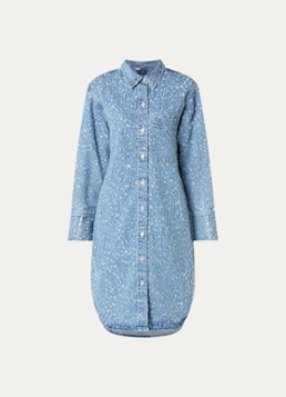 Levi's Dames Midi denim blousejurk met structuur in de kleur Indigo