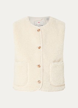 Levi's Dames Rema gilet van teddy met opgestikte zakken in de kleur Beige