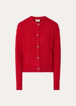 Levi's Dames Kabelgebreid vest in wolblend in de kleur Rood
