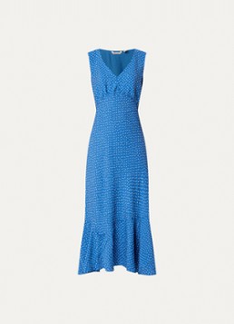 Levi's Dames Brita maxi jurk met strikceintuur in de kleur Lichtblauw