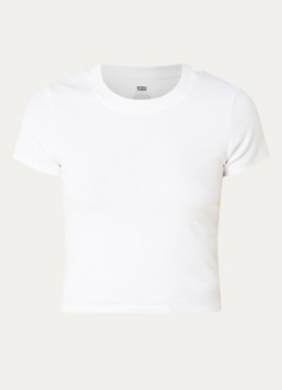 Levi's Dames Cropped T-shirt met ronde hals in de kleur Wit