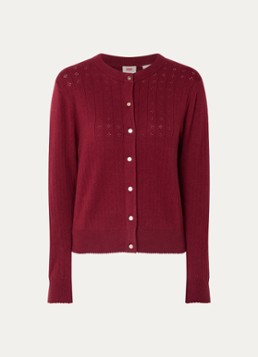 Levi's Dames Fijngebreid vest met ronde hals in de kleur Bordeauxrood