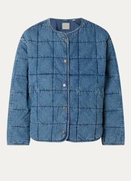 Levi's Dames Poppy jack van denim met quilt patroon in de kleur Indigo