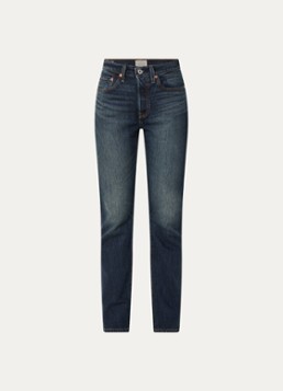 Levi's Dames 501 straight fit jeans met donkere wassing in de kleur Indigo