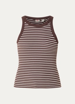 Levi's Dames Tanktop met streepprint in de kleur Donkerbruin